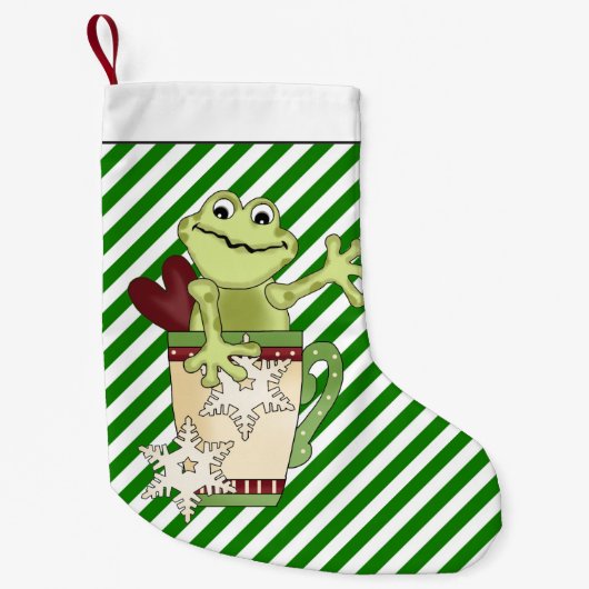 Weihnachtskaffeefrosch Feiertags-Strumpf Kleiner Weihnachtsstrumpf (Vorderseite)
