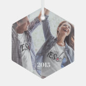 Weihnachtskaffees Foto Ornament Aus Glas (Vorderseite)