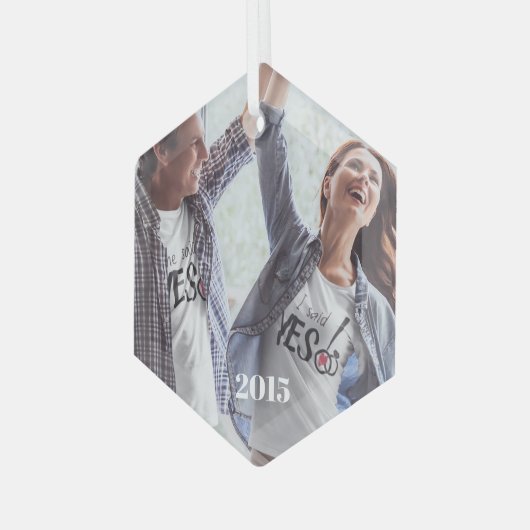 Weihnachtskaffees Foto Ornament Aus Glas (Vorderseite Links)