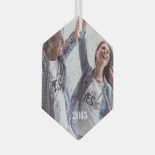 Weihnachtskaffees Foto Ornament Aus Glas (Vorderseite Rechts)