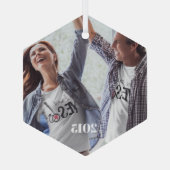 Weihnachtskaffees Foto Ornament Aus Glas (Rückseite)