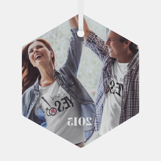 Weihnachtskaffees Foto Ornament Aus Glas (Rückseite)