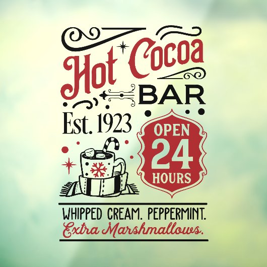 Weihnachtskakao Bar Kunst Fensteraufkleber (Blatt 3)