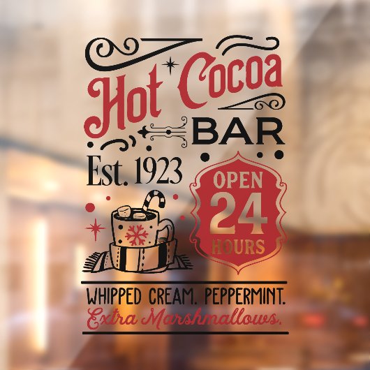 Weihnachtskakao Bar Kunst Fensteraufkleber (Blatt 2)