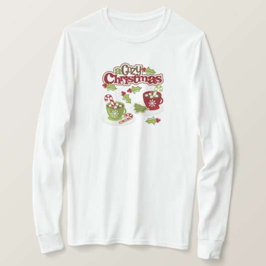 Weihnachtskakao & Candy Canes Long Sleeve T - Shir T-Shirt (Design vorne)