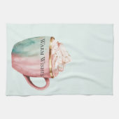 Weihnachtskakao Gold Pink Minze Warme Wünsche Geschirrtuch (Horizontal)