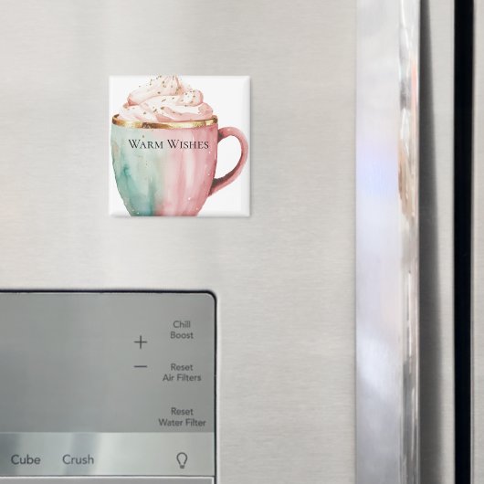 Weihnachtskakao Gold Pink Minze Warme Wünsche Magnet (In Situ (Kühlschrank))