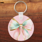 Weihnachtskakao Gold Rosa Minze Warme Wünsche Schlüsselanhänger (Rückseite)