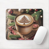 Weihnachtskakao mit Baumdesign Mousepad (Mit Mouse)