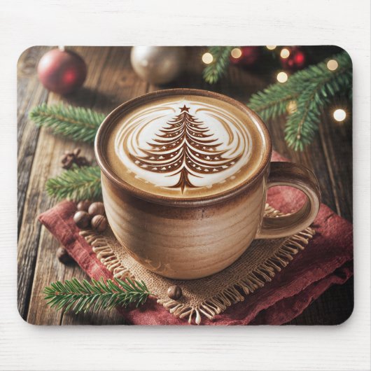 Weihnachtskakao mit Baumdesign Mousepad (Vorne)