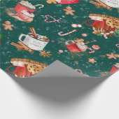 Weihnachtskakao mit Marshmallows-Tasse Geschenkpapier (Ecke)