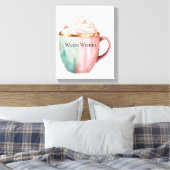 Weihnachtskakao Rosa Minze Warme Wünsche Leinwanddruck (Insitu (Schlafzimmer))