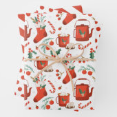 Weihnachtskakao Strumpf Wrapping Paper Set 3 Geschenkpapier Set (Beispiel)