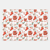 Weihnachtskakao Strumpf Wrapping Paper Set 3 Geschenkpapier Set (Vorderseite)