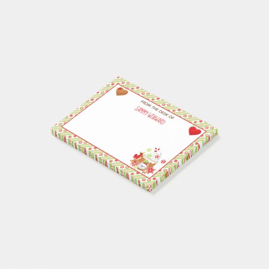 Weihnachtskakao und Cookies Grüne Post-it Post-it Klebezettel (angewinkelt)