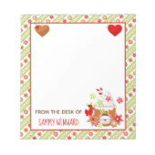Weihnachtskakao und Cookies Grüner Notepad Notizblock (Vorderseite)