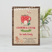 Weihnachtskakao und Kekse - Einladung (Stehend Vorderseite)