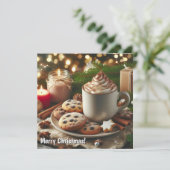 Weihnachtskakao und Kekse Frohe Weihnachten (Stehend Vorderseite)