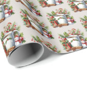 Weihnachtskakaomuster Geschenkpapier (Rolleneckpunkt)