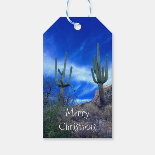 Weihnachtskaktus Arizona-Wüste Südwesten Geschenkanhänger (Vorderseite)