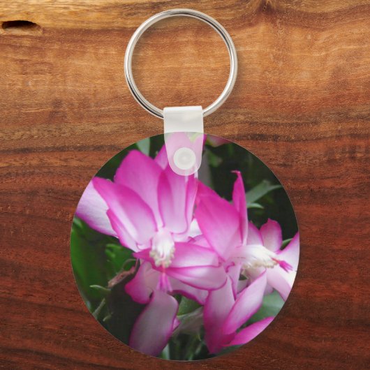 Weihnachtskaktus Blume Schlüsselanhänger (Vorderseite)