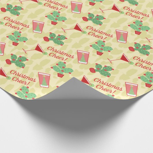 Weihnachtskaktus Couple Custom Geschenkpapier (Ecke)