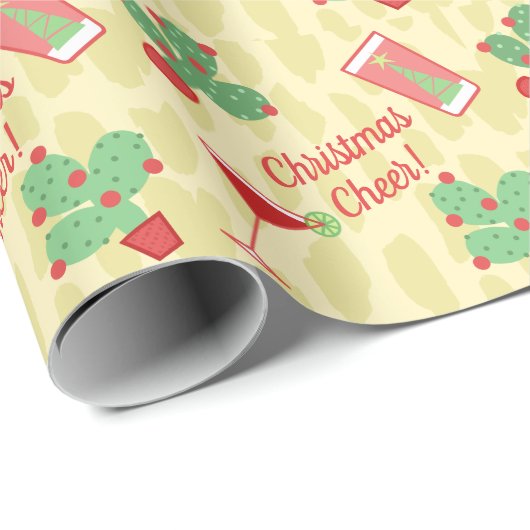 Weihnachtskaktus Couple Custom Geschenkpapier (Rolleneckpunkt)