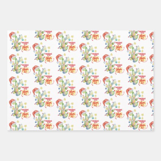 Weihnachtskaktus Covid 2020 Geschenkpapier Set (Vorderseite 2)