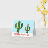 Weihnachtskaktus, dekorierte Kaktus Weihnachtskart Karte (Gelbe Blume)