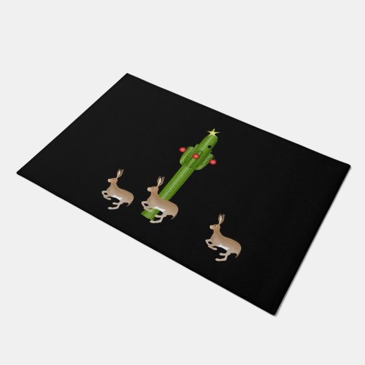 Weihnachtskaktus Doormat Fußmatte (Schrägansicht)