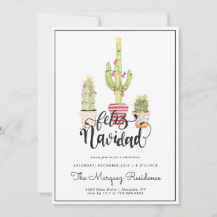 Weihnachtskaktus Feliz Navidad Party Einladung