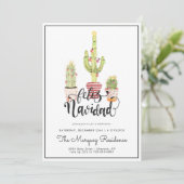 Weihnachtskaktus | Feliz Navidad Party Einladung (Stehend Vorderseite)