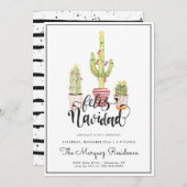 Weihnachtskaktus | Feliz Navidad Party Einladung (Vorne/Hinten)