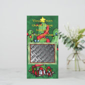 Weihnachtskaktus Fotokarte Feiertagskarte (Stehend Vorderseite)