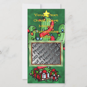 Weihnachtskaktus Fotokarte Feiertagskarte