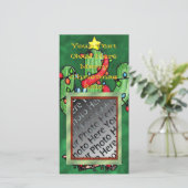 Weihnachtskaktus Fotokarte Feiertagskarte (Stehend Vorderseite)