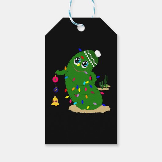 Weihnachtskaktus Geschenkanhänger (Vorderseite)
