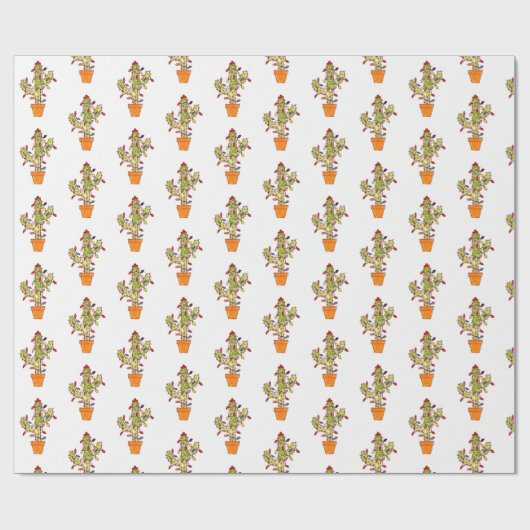 Weihnachtskaktus Geschenkpapier (Flach)