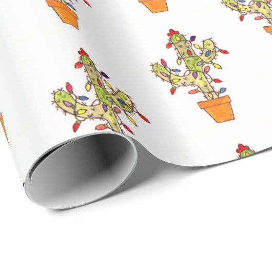 Weihnachtskaktus Geschenkpapier (Rolleneckpunkt)