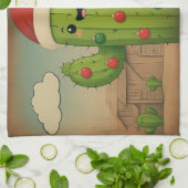 Weihnachtskaktus Geschirrtuch (Gefaltet)