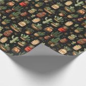 Weihnachtskaktus Holiday Jam Rustikaler Western Geschenkpapier (Ecke)