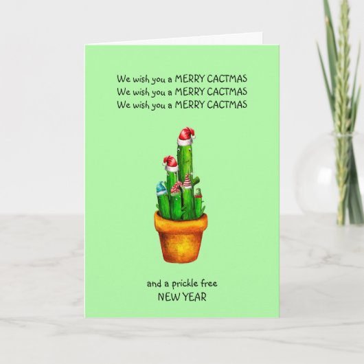 Weihnachtskaktus Karte (Vorderseite)