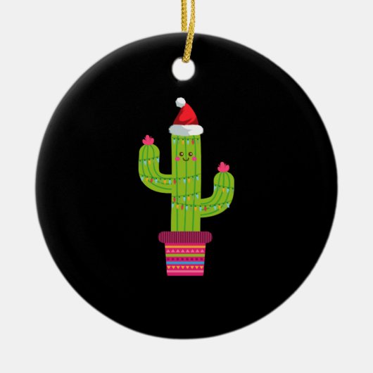 Weihnachtskaktus Keramik Ornament (Vorne)