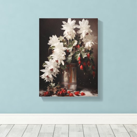 Weihnachtskaktus Leinwand Kunst, Dichtung und Musi (Insitu (Holzboden))