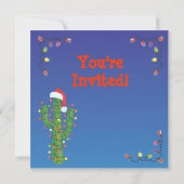 Weihnachtskaktus mit Einladungen zur Weihnachtsman (Rückseite)