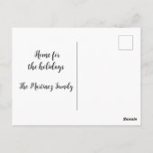 Weihnachtskaktus mit Geschenken vor einem Haus Postkarte (Rückseite)