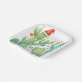 Weihnachtskaktus mit Weihnachtsmannmütze & Ornamen Pappteller (Gewinkelt)