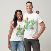 Weihnachtskaktus mit Weihnachtsmannmütze & Ornamen T-Shirt (Unisex)