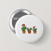 Weihnachtskaktus Niedlich Sukkulente Pflanze Xmas Button (Vorne & Hinten)