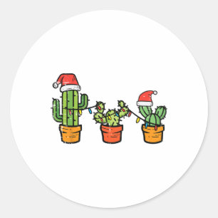 Weihnachtskaktus Niedlich Sukkulente Pflanze Xmas Runder Aufkleber